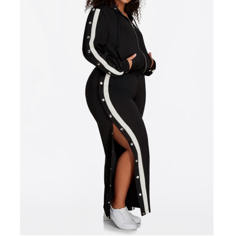 SNAP STRIPED HOODIE & PANTS